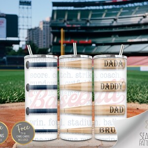 Beste dada papa papa Bruh Tumbler Wrap sublimatie PNG, 20 oz rechte baseball Tumbler Design, Vaderdag Wrap Design Instant Download