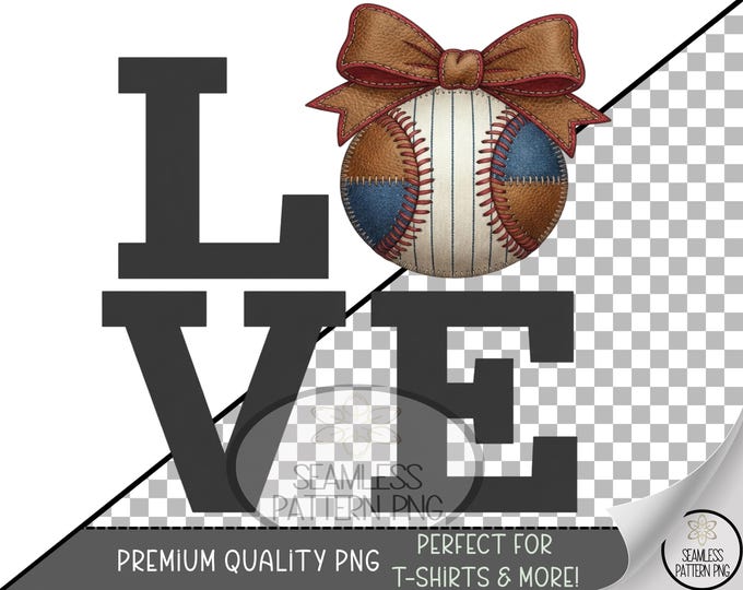 Love Sublimation Design, Baseball UV DTF Graphic, Patchwork Clip Art, Digital Download, B10185