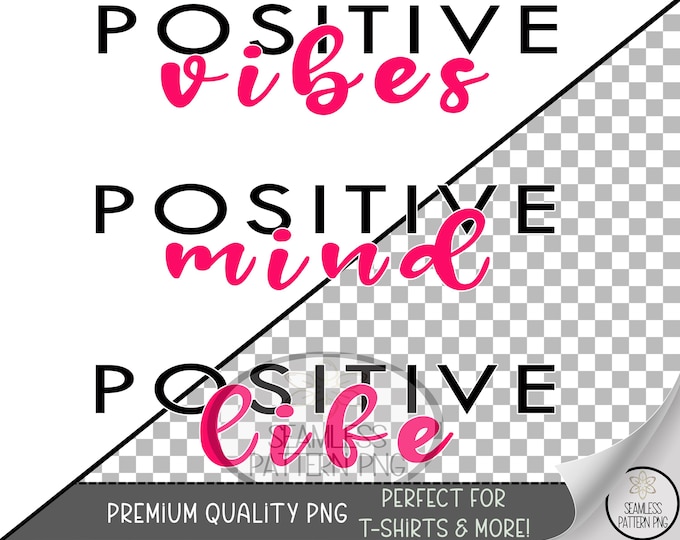 Positive Quote PNG, Inspirational UV DTF Sublimation Design, Motivational Affirmation Typography, Digital Download, B858