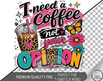 Funny Iced Coffee Sublimation Design, Leopard Print UV DTF Graphic, Coffee Clip Art (Digital Download) B10190