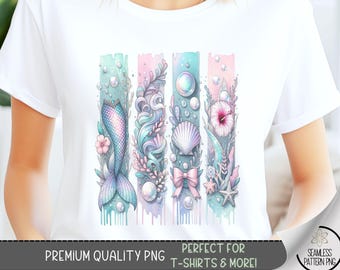 Magical Mermaid T-Shirt Design, Mermaid Flowers PNG, Mermaid Sweatshirt png, Sublimation Designs for Mermaid Lovers, Mermaid Tshirt PNG, A50