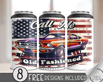 Mechanic 4 in 1 Can Cooler Wrap, Automotive Theme 4in1 Tumbler PNG, Funny Car 16 Oz Can Cooler Sublimation Design, Call Me Old Fashioned A87
