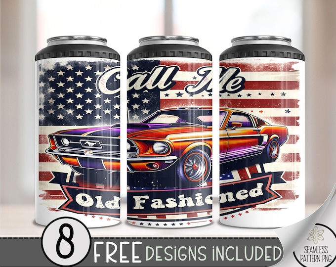 Mechanic 4 in 1 Can Cooler Wrap, Automotive Theme 4in1 Tumbler PNG, Funny Car 16 Oz Can Cooler Sublimation Design, Call Me Old Fashioned A87