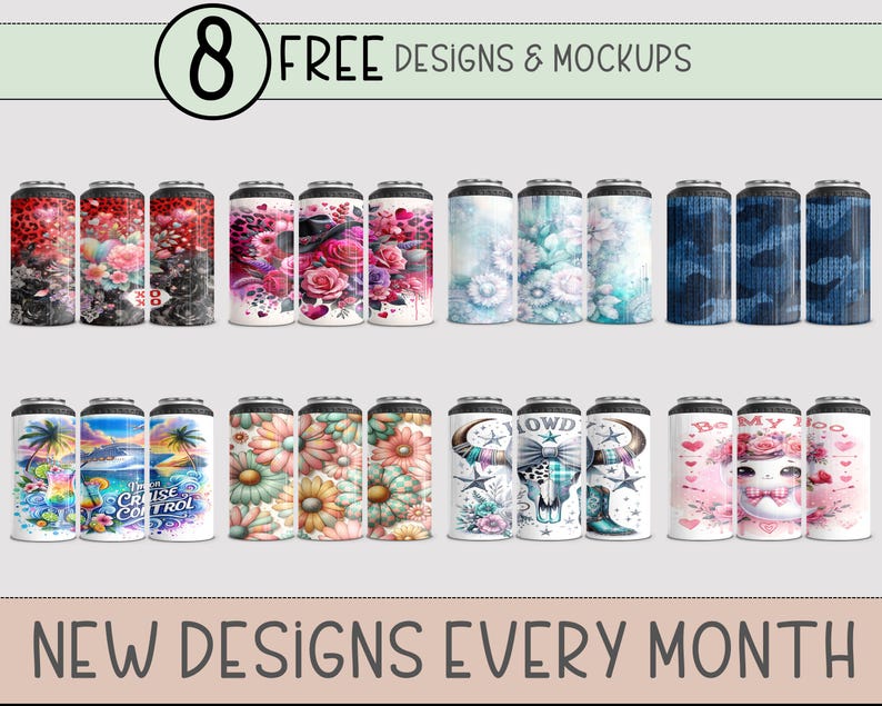 St Patrick's Day PNG, Lucky Clover Sublimation Design For 4-in-1 Can Cooler Wrap, Seamless Leopard Print File, B873 image 2