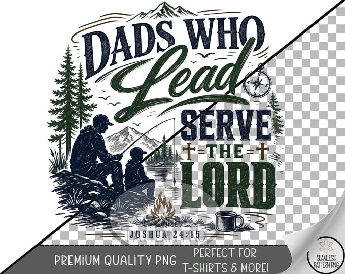 Father Sublimation Design, Dad Leadership UV DTF Graphic, Fishing Clip Art, Digital Download, B10301
