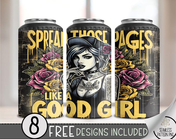 Smut Book 4 in 1 Can Cooler Wrap, Book Lover 4in1 Tumbler PNG,Romantasy Reader 16 Oz Can Cooler Sublimation Design,Librarian 16 oz Wrap, A14