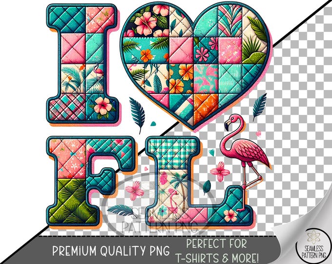 I Love Florida UV DTF Sub PNG, Digital Download, Summer Vibes, Sunshine State Design, Sublimation, B663