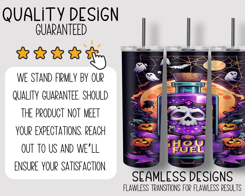 Halloween Coffee Tumbler Wrap, Ghoul Fuel Watercolor Hot Coffee Drink