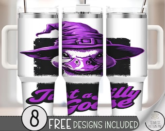 Halloween Witch Goose 40oz Tumbler Wrap, Fun Silly Goose Design, Purple Witch Hat File, 40 oz Beverage Wrap, Printable Halloween Wraps A427