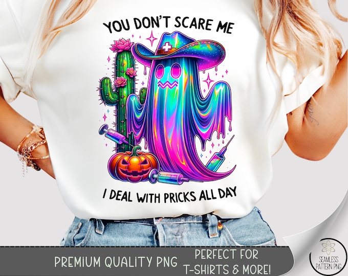 Halloween T-shirt PNG, Rainbow Ghost Sublimation Design, Cute DTF Shirt Graphic TShirt File, Digital Download, B10324