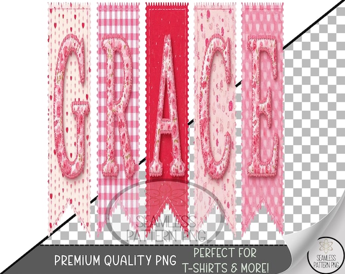 Grace PNG, Valentine's Sublimation Design, Romantic Vintage UV DTF Digital Download, Grace Garland Graphic, B793