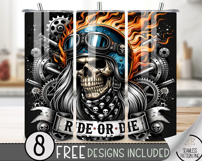 Motorcycle Tumbler Wrap, Seamless Motorcycle Wrap Tumbler, 20oz American Tumbler Wrap, Straight Tumbler Wrap, Girl Motorcycle Sublimation