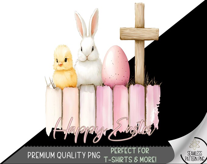 Easter PNG Design, Bunny Design, Cross Design File, Happy Easter Sublimation Design, Trendy Easter PNG,Christian Cross PNG, Chicken png A142
