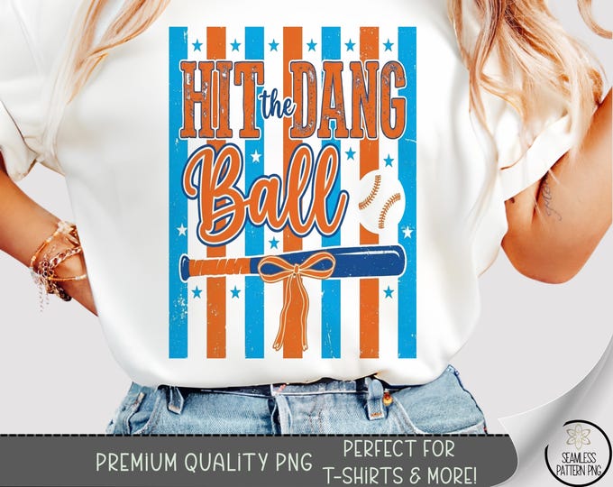 Baseball T-shirt PNG, Hit the Dang Ball Sublimation Design, Coconuts DTF Shirt, Digital Download, B10206