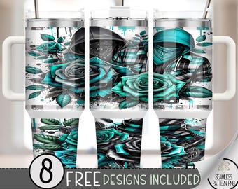 Trendy Plaid 40oz Tumbler Wrap, Checkered 40 OZ Sublimation Design, Floral 40oz Quencher Tumbler File, Chicano Chicana Life Wrap, A37
