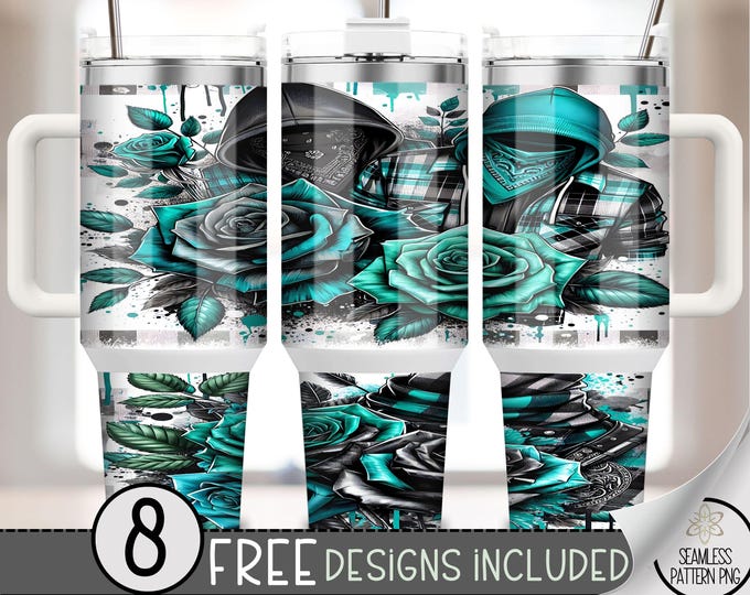 Trendy Plaid 40oz Tumbler Wrap, Checkered 40 OZ Sublimation Design, Floral 40oz Quencher Tumbler File, Chicano Chicana Life Wrap, A37