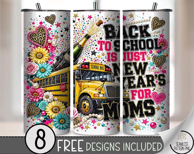 20oz Skinny Digital Tumbler Wrap, Printable Instant Digital Download, Back To School Fun Skinny Tumbler Wrap, B10451