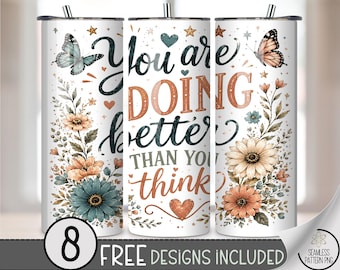 Inspirational Quote 20 oz Tumbler Wrap, Boho Wildflower Sublimation Design, Bible Verse PNG, Digital Download, B10381