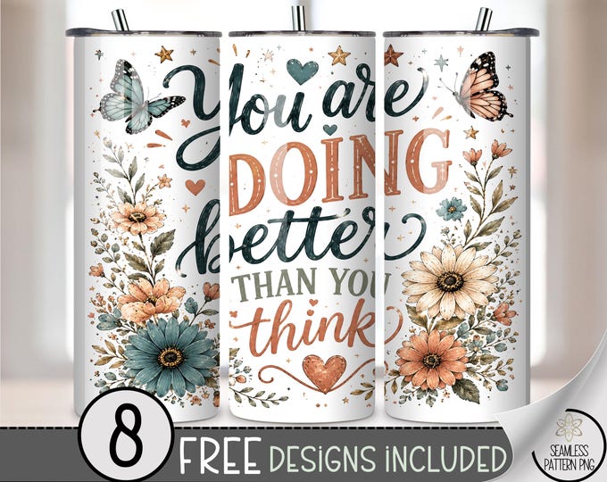 Inspirational Quote 20 oz Tumbler Wrap, Boho Wildflower Sublimation Design, Bible Verse PNG, Digital Download, B10381