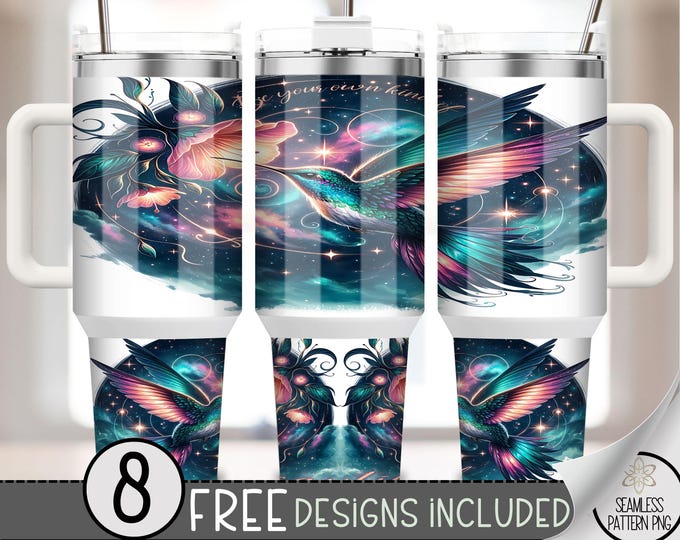 Be Your Own Kind of Beautiful 40oz Tumbler Wrap, Humming Bird Tumbler Sublimation Design, Unique 40oz Quencher Tumbler Wrap PNG, A182