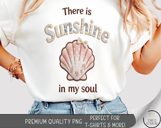 Sunshine Soul T-shirt PNG, Shell Sublimation Design, Beachy DTF Shirt Graphic TShirt File, Digital Download, B10176