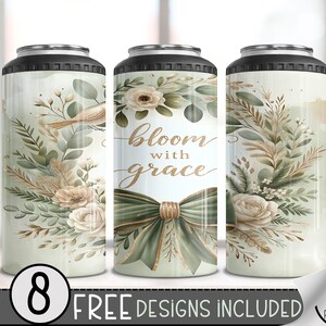 Positive Affirmation 4 In 1 Can Cooler Tumbler Wrap, Inspirational Sublimation Design,Seamless Motivational 16 Oz Sublimation Can Cooler PNG