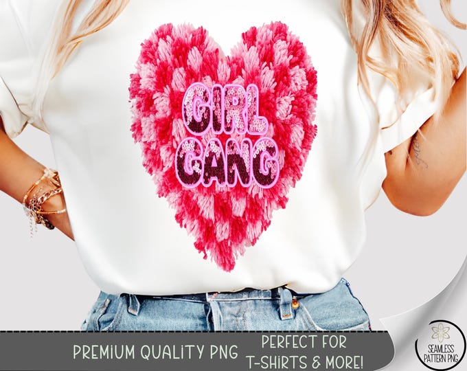 Friendship Gang T-Shirt PNG, Girl Best Friend Design, Girl Gang Sublimation, Pink Heart, A788