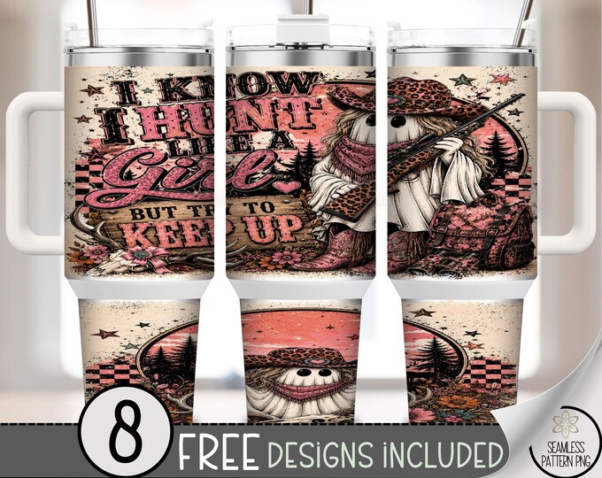 Halloween 40 oz Tumbler Wrap, Sassy Ghost Sublimation Design, Hunting Girl PNG Files, Digital Download, B10412