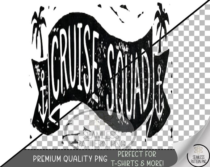 Cruise Squad Sublimation Design, Nautical Coastal UV DTF Graphic, Beachy Clip Art, Vintage Retro Nautical Digital Download, B10112