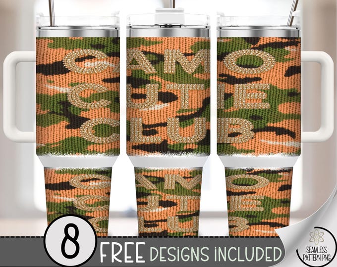 Camo Prints 40 Oz Tumbler Wrap, Camouflage Sublimation Design, Digital Download, B936
