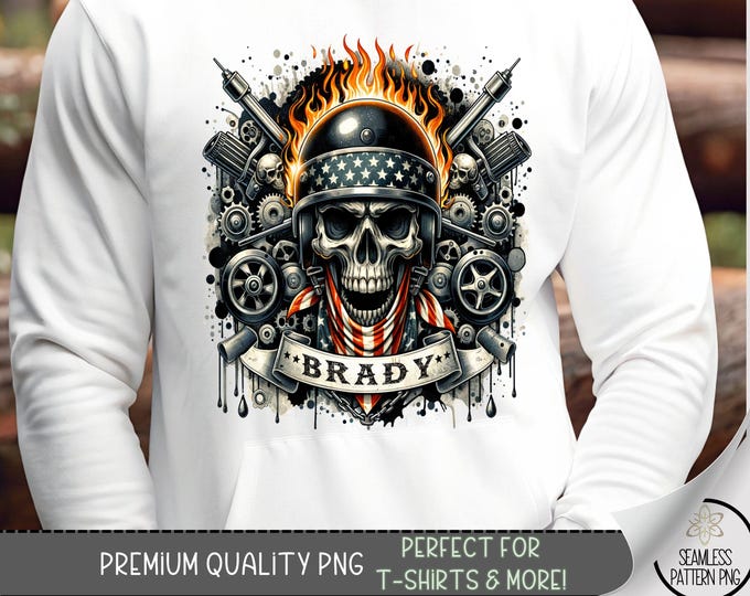 Motorcycle PNG Design, Heavy Metal Skull PNG,Flaming Skull Sublimation Design, Heavy Metal Skull T-shirt Design,Personalize Design PNG, A175