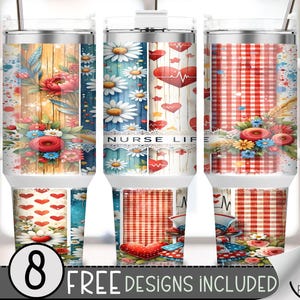 Nurse Life 40 oz PNG Tumbler Wrap,40 oz Sublimation Design for Nurse,Cute 40 oz Daisy Wrap,Healthcare Worker 40oz Quencher Tumbler PNG, A208