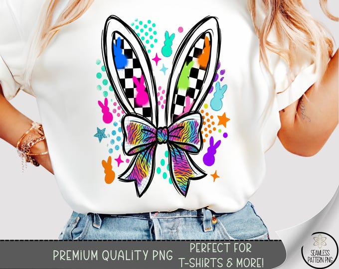 Easter Butterfly PNG, Cute Easter T-Shirt Sublimation Design, Colorful Bunny Easter, Digital Download, B892