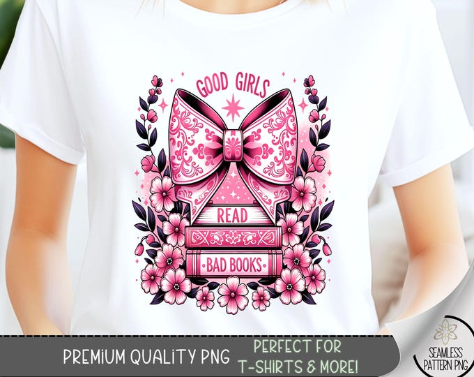Book T-Shirt PNG, Book Lover Graphic, Toile Reading Design, Chinoiserie Sublimation Art, Cute Coquette T-Shirt Download for Readers A84