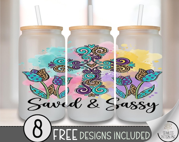 Sassy Easter, Inspiring Glass Can Wrap Sublimation Design, Digital Download, PNG, B988