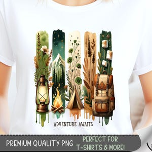 Camping T-shirt Design, Campfire Sublimation Design, Tent Camping Digital Download File, Summer Flower Nature Design for Shirt for Mug, A56