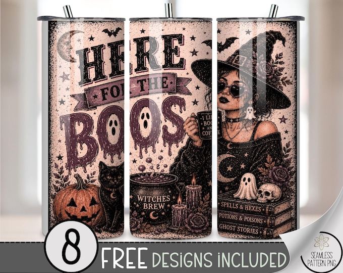Halloween 20 oz Tumbler Wrap, Spooky Sublimation Design for Straight Tumblers, Witches Brew PNG Files, Digital Download, B10369