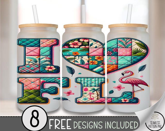 I Love Florida Glass Can Wrap PNG, Digital Download, Summer Vibes, Sunshine State Design, Sublimation, B663