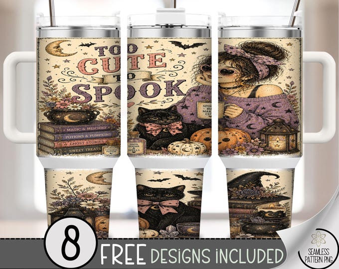 Halloween Witch 40 oz Tumbler Wrap, Cute Spooky Sublimation Design , Digital Download, B10435