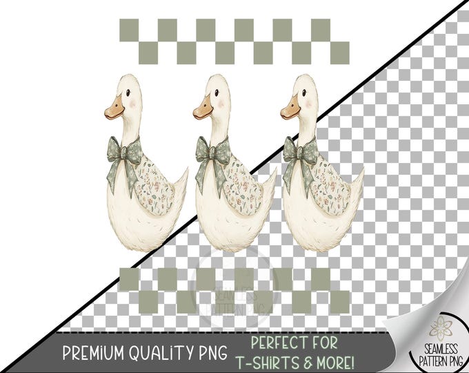 Cute Coquette T-Shirt Design, Goose Lover PNG, Cute Checkered Girly PNG, Cute Duck Sublimation Designs,Checkered Girly Country Cottage A167