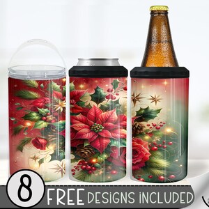 Christmas 4 In 1 Can Cooler Tumbler Wrap, Winter Sublimation Design, Xmas 16 Oz Slim, Holiday 16 Oz Can Cooler Sublimation Design, Religious