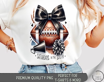 Southern Cheer Mom T-shirt PNG, Cute Sublimation Design, Football Game Day DTF Shirt Graphic, Watercolor TShirt File, Distressed File, A513