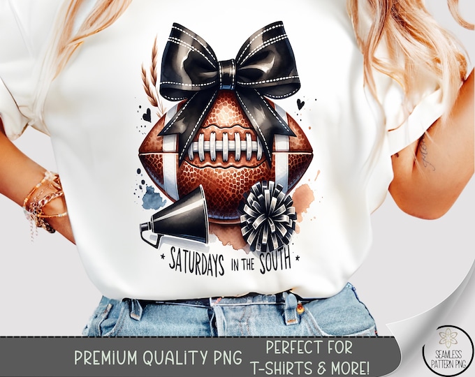 Southern Cheer Mom T-shirt PNG, Cute Sublimation Design, Football Game Day DTF Shirt Graphic, Watercolor TShirt File, Distressed File, A513