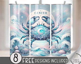 Tie Dye Zodiac Tumbler Wrap, Cancer 20 Oz Skinny Tumbler Sublimation Design Astrology Sign, Zodiac Signs Tumbler PNG, Astrology Tumbler