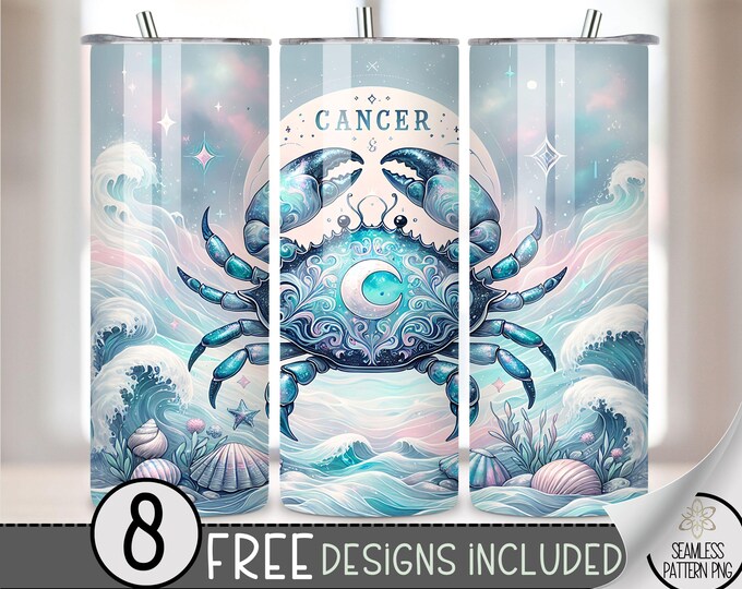 Tie Dye Zodiac Tumbler Wrap, Cancer 20 Oz Skinny Tumbler Sublimation Design Astrology Sign, Zodiac Signs Tumbler PNG, Astrology Tumbler