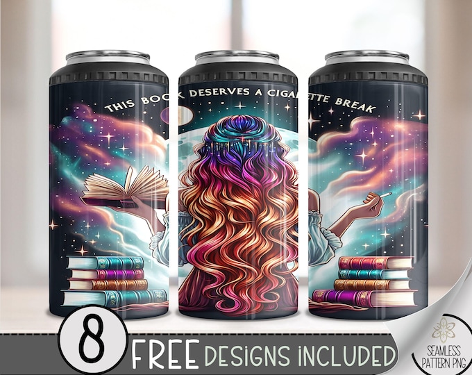 Smut Book 4 in 1 Can Cooler Wrap, Book Lover 4in1 Tumbler PNG, Romantasy Reader 16 Oz Can Cooler Sublimation Design, Librarian 16 oz Wrap