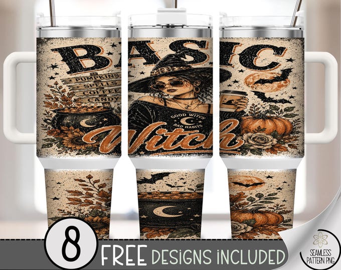 Halloween 40 oz Tumbler Wrap, Basic Witch Sublimation Design, Spooky PNG Files, Digital Download, B10340