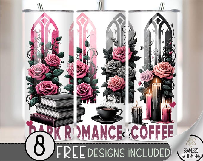 Sassy Book Tumbler Wrap, Dirtier Fairytale 20oz Skinny Tumbler Sublimation Design, Floral Gothic Rose Tumbler Wrap, Funny Smutty PNG, A126