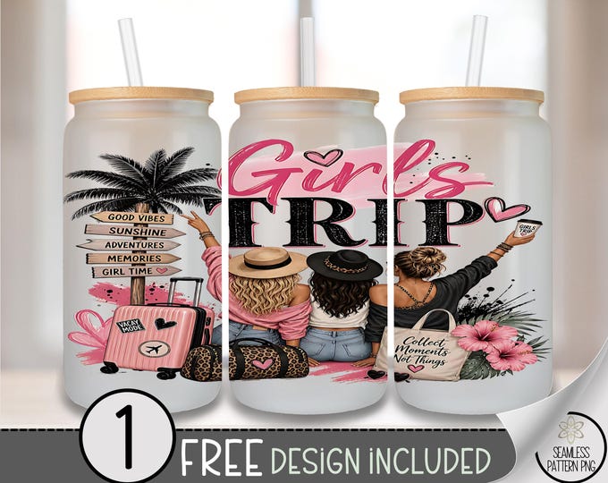 Girls Trip Travel Design, Tropical Vacation Printable Wall Art, Digital Download, B10514