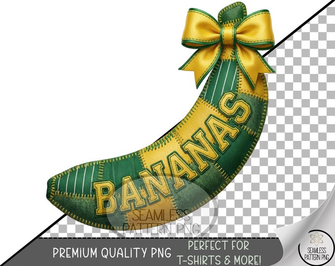 Banana Sublimation Design, Retro Fabric Appliqué UV DTF Graphic, Quirky Clip Art, Digital Download, B10230